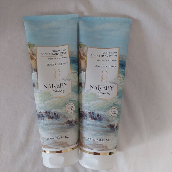 2 Nakery Beauty SkinRestore Body & Hand wash Seaside Serenity 9.8 oz sealed - Picture 1 of 2